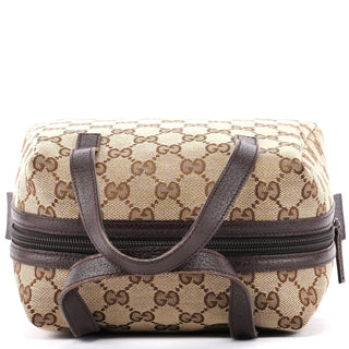 Gucci Beige Brown GG Small Bowling Bag