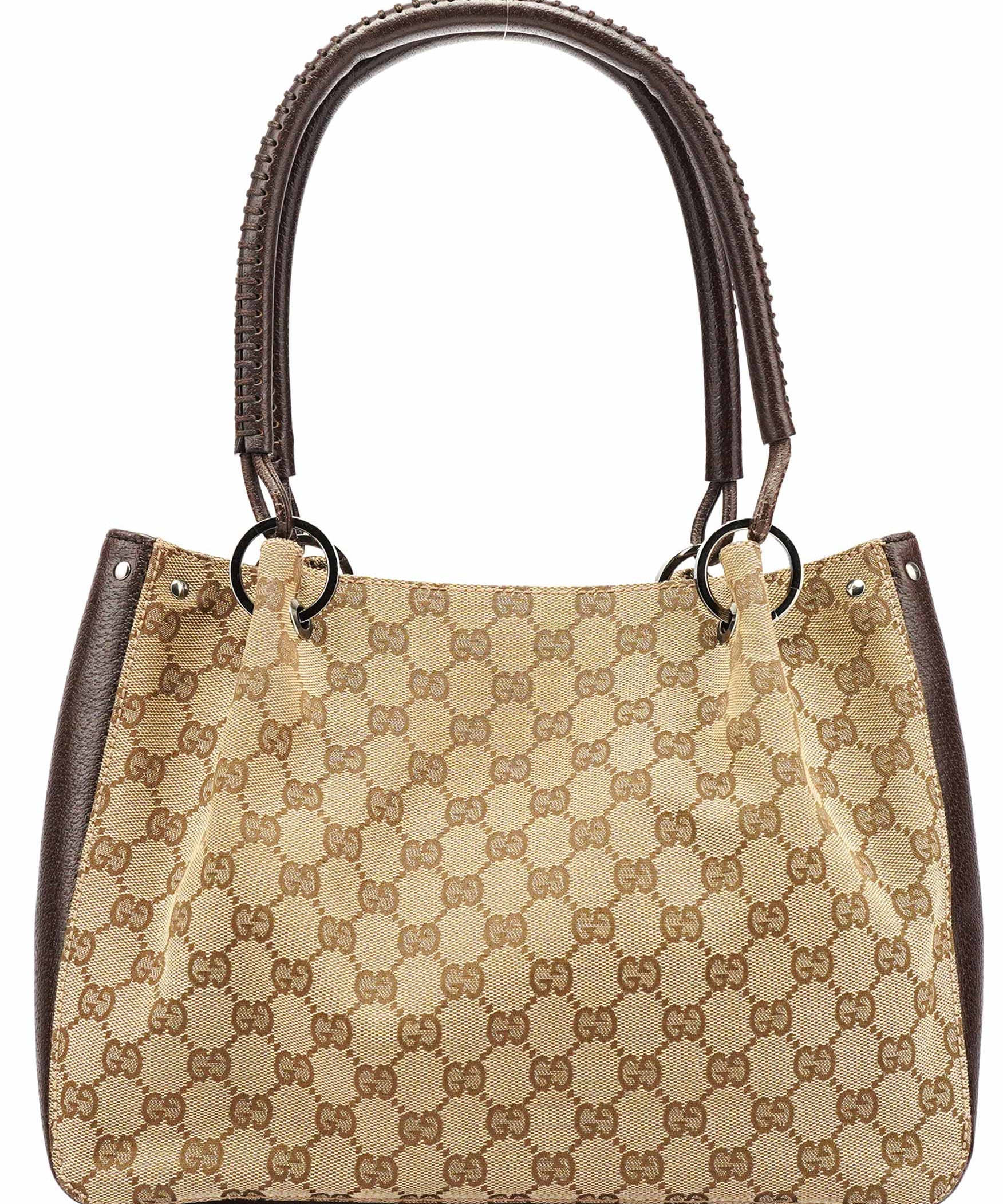 Gucci Borsa tote in tela GG beige e marrone