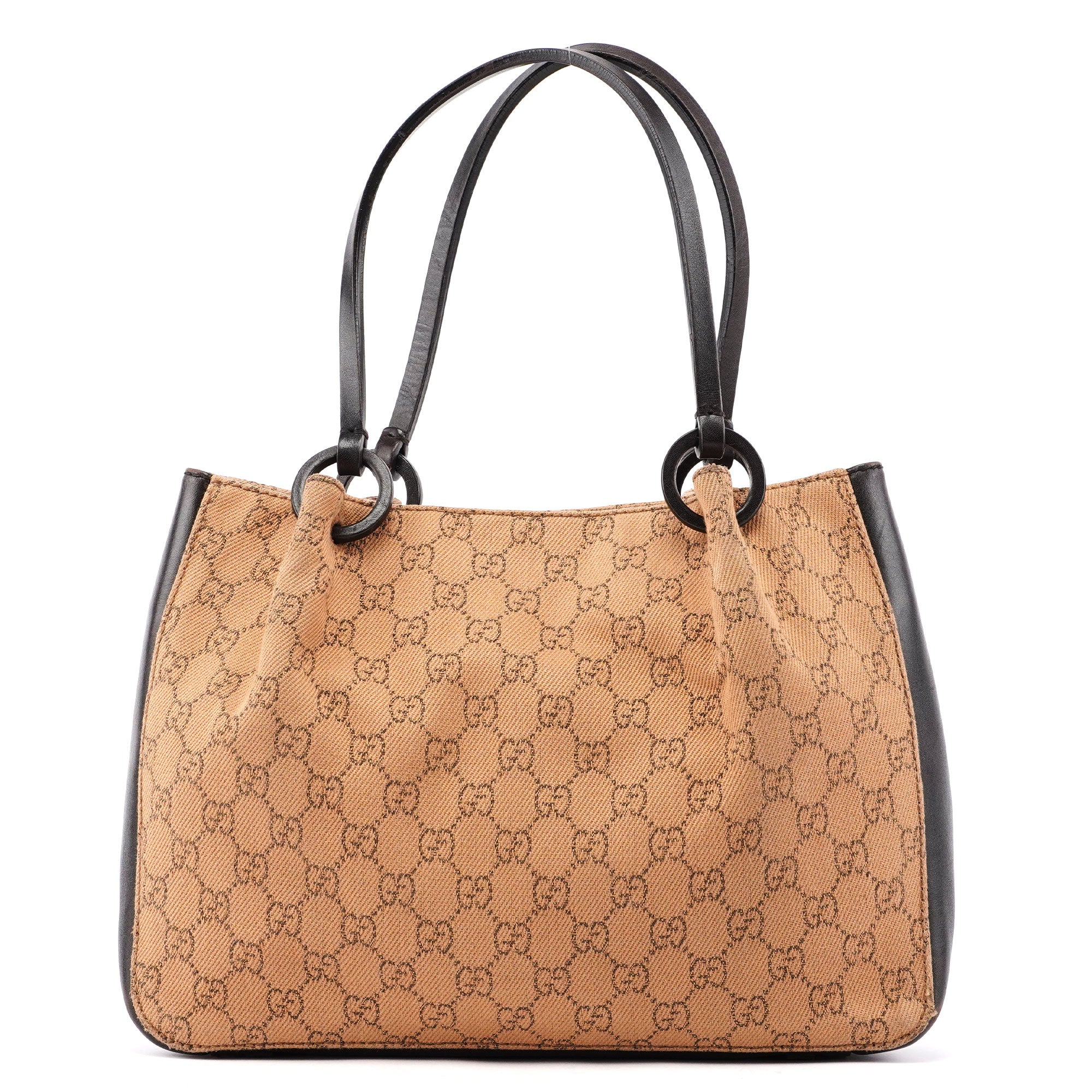 Gucci Beige Brown GG Tote With Pouch