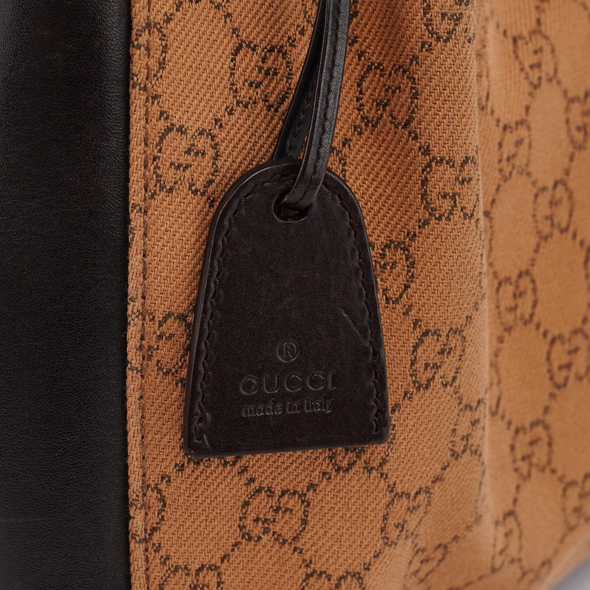 Gucci Beige Brown GG Tote With Pouch