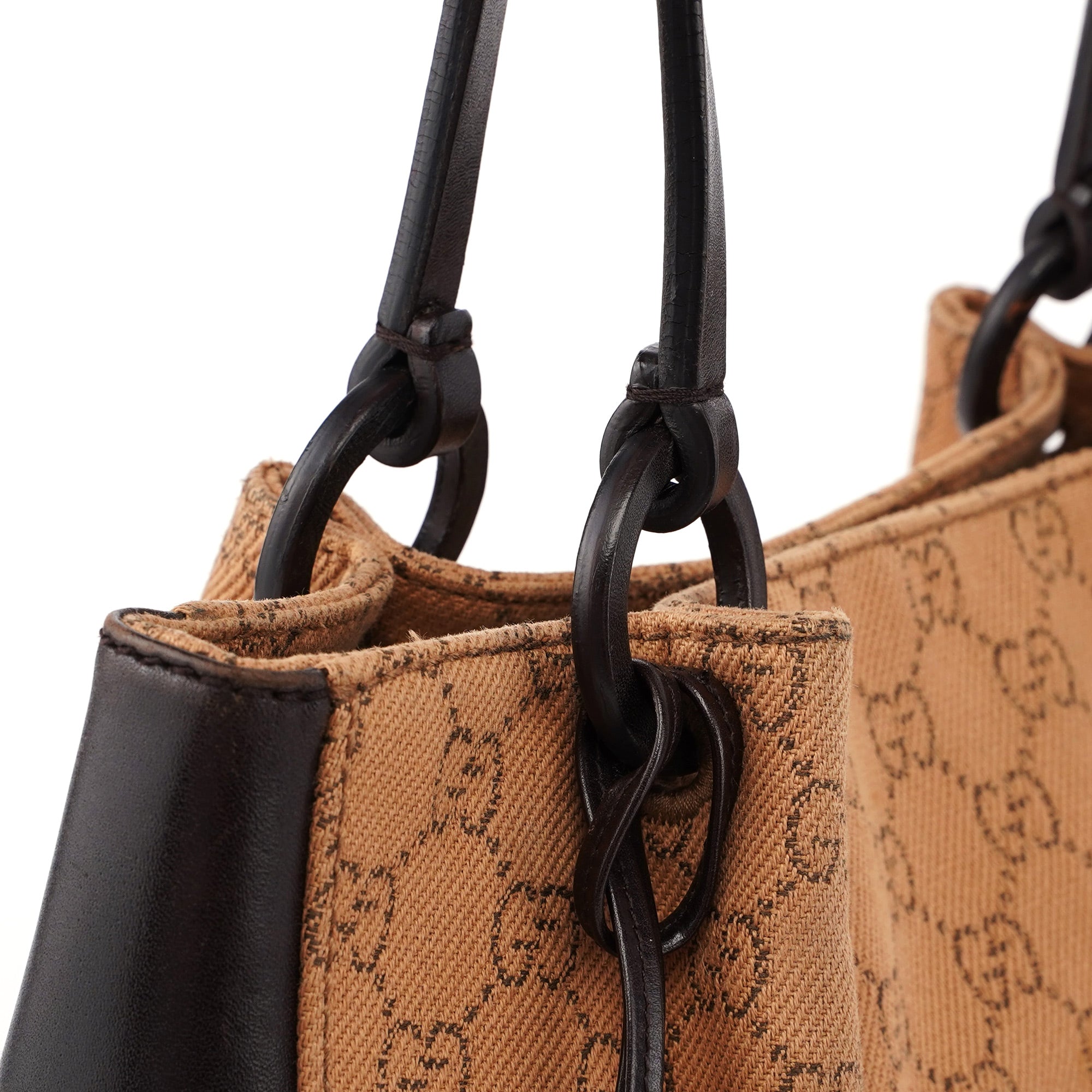 Gucci Beige Brown GG Tote With Pouch