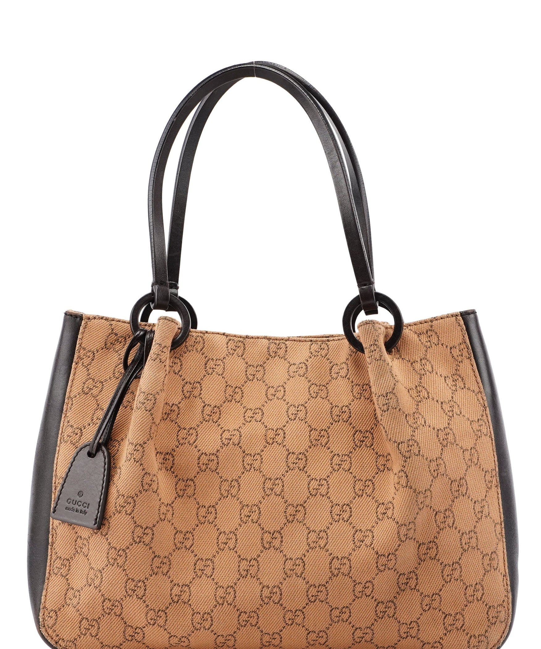 Gucci Beige Brown GG Tote With Pouch