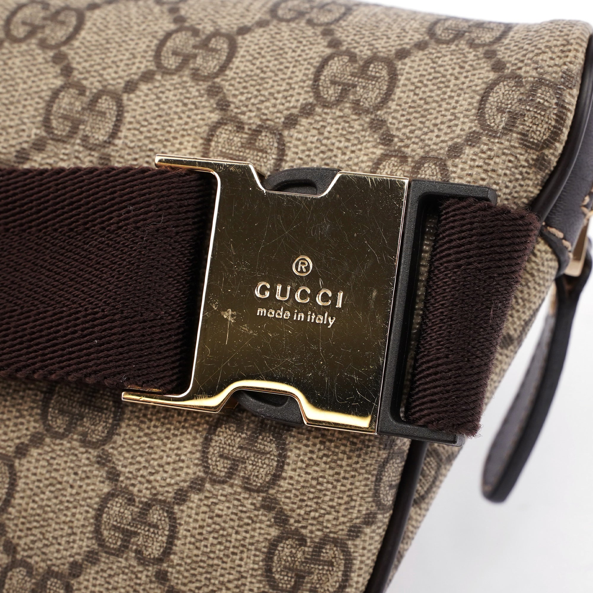 Gucci Beige Brown GG Waist Bag