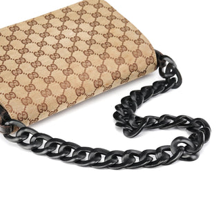 Gucci Beige Brown GG Wood Chain Shoulder Bag