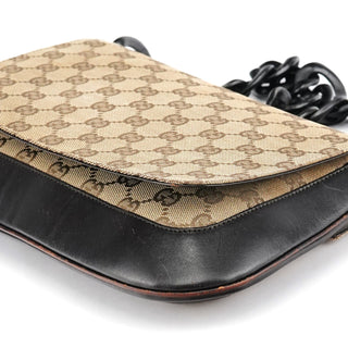 Gucci Beige Brown GG Wood Chain Shoulder Bag