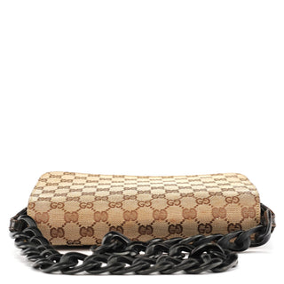 Gucci Beige Brown GG Wood Chain Shoulder Bag