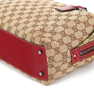 Gucci Beige Burgundy GG Tote Bag