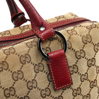 Gucci Beige Burgundy GG Tote Bag
