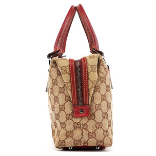 Gucci Beige Burgundy GG Tote Bag