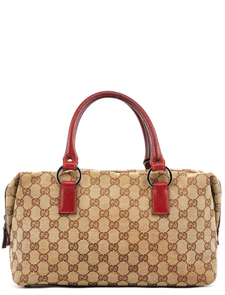 Gucci Beige Burgundy GG Tote Bag