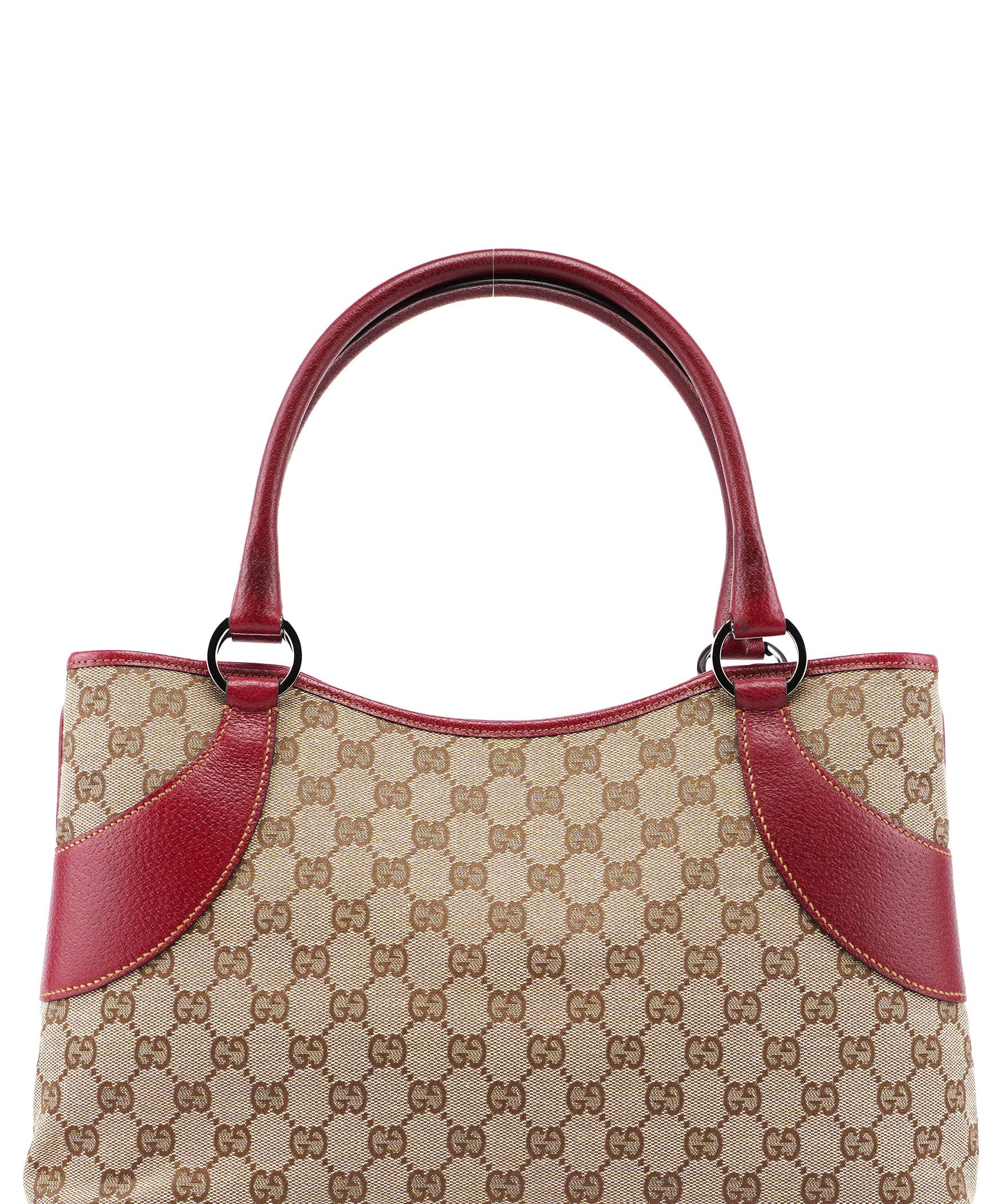 gucci Beige Burgundy GG Tote Bag