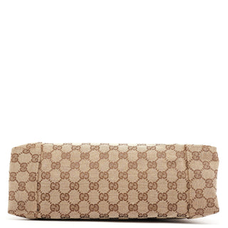 Gucci Beige Burgundy Leather GG Shoulder Bag