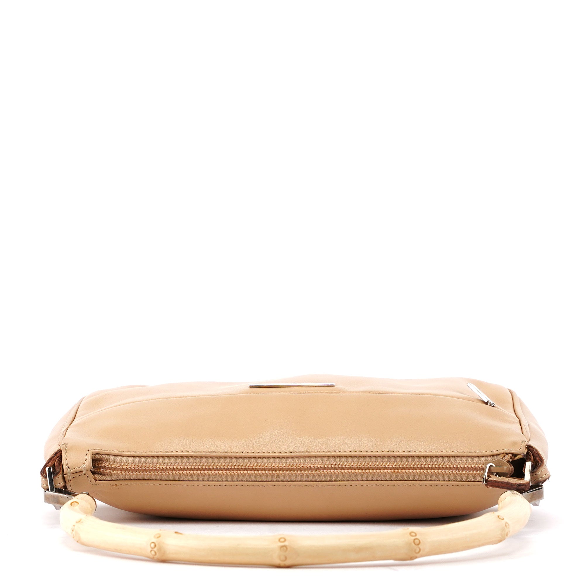 Gucci Beige Calfskin Bamboo Shoulder Bag