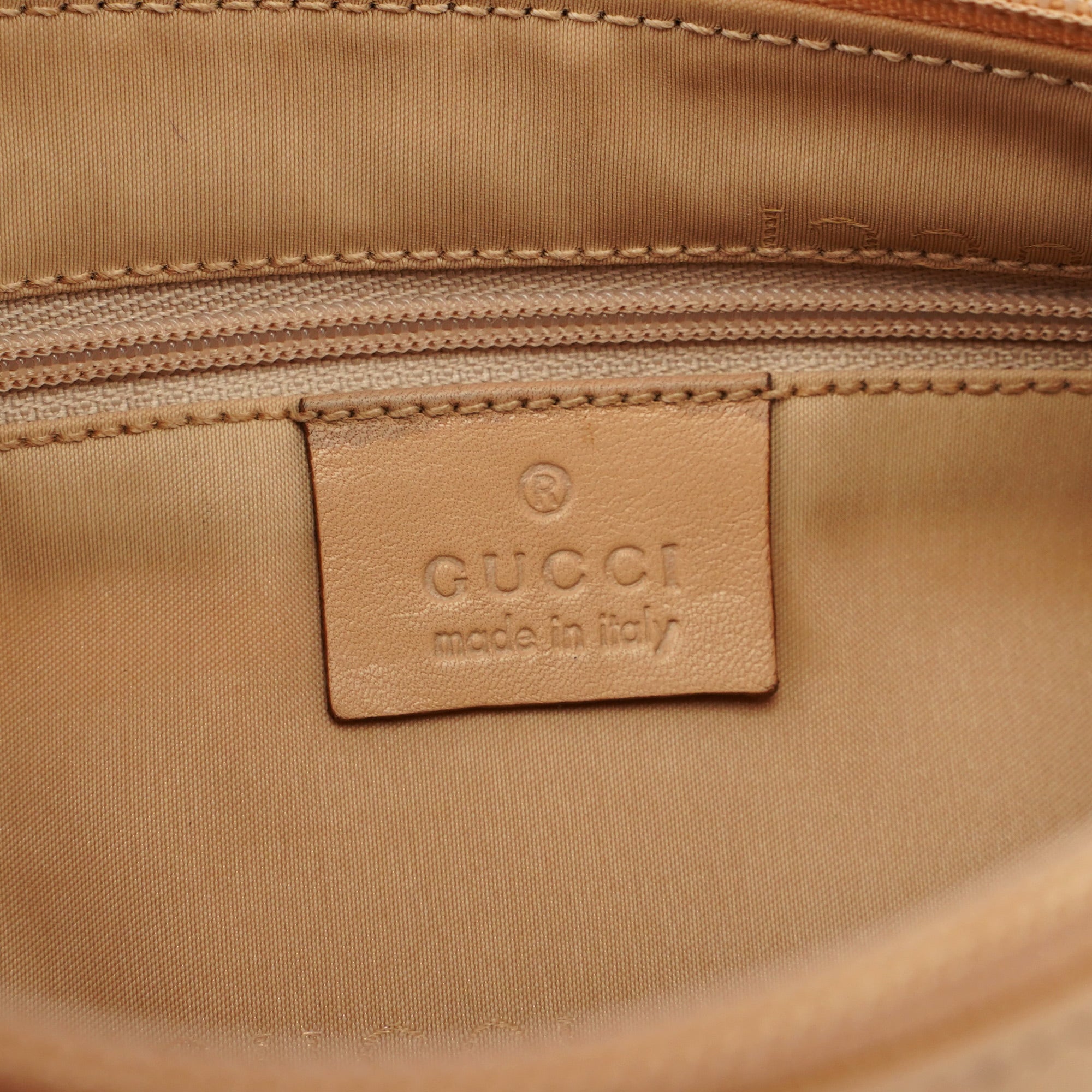 Gucci Beige Calfskin Bamboo Shoulder Bag