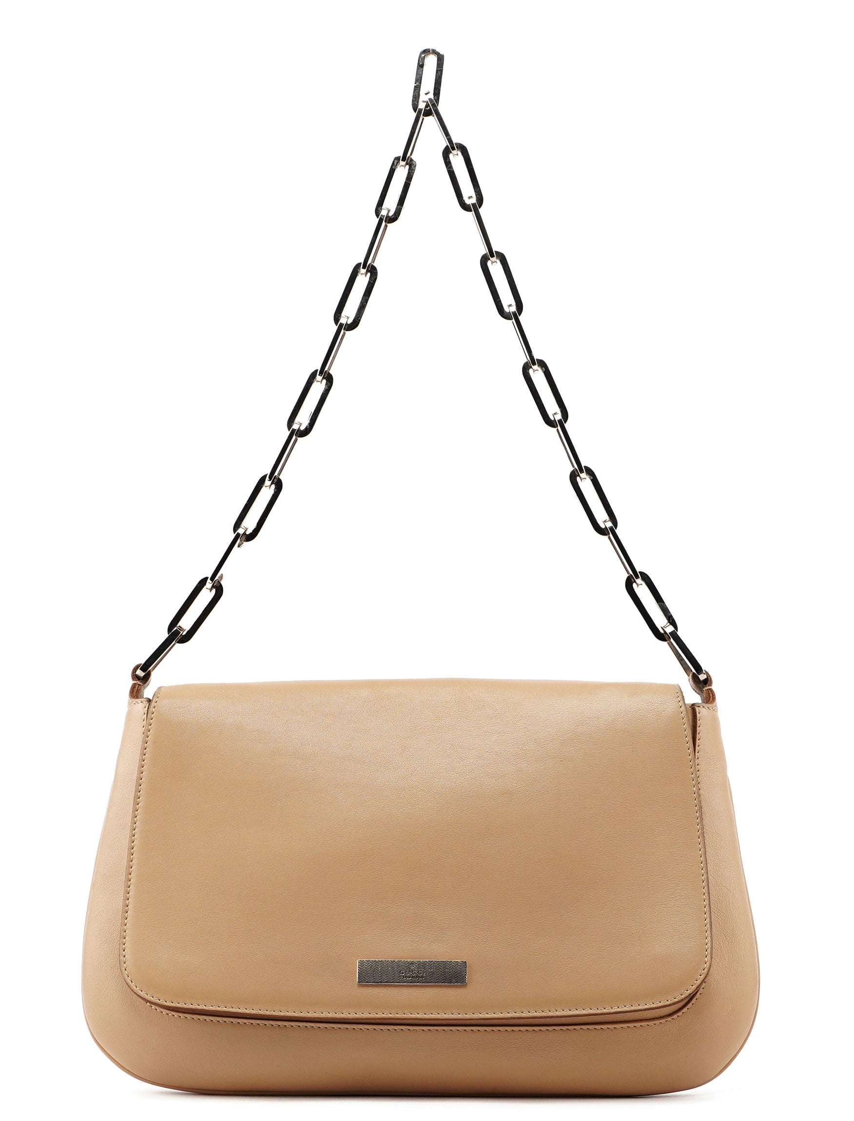 Gucci Beige Calfskin Chain Shoulder Bag