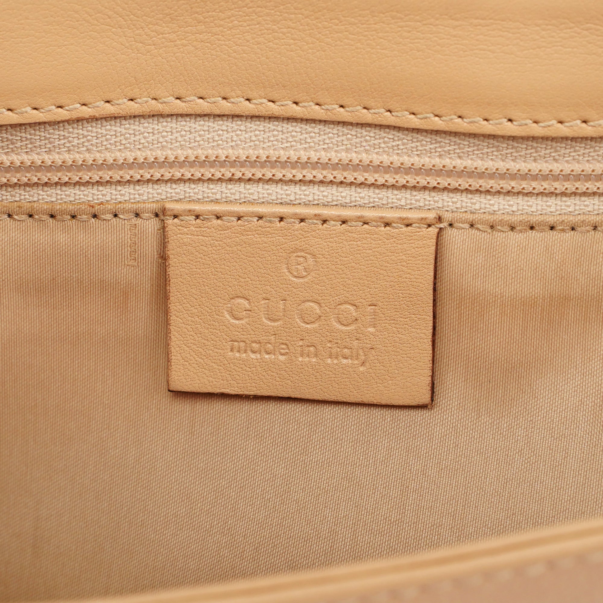 Gucci Beige Calfskin Chain Shoulder Bag