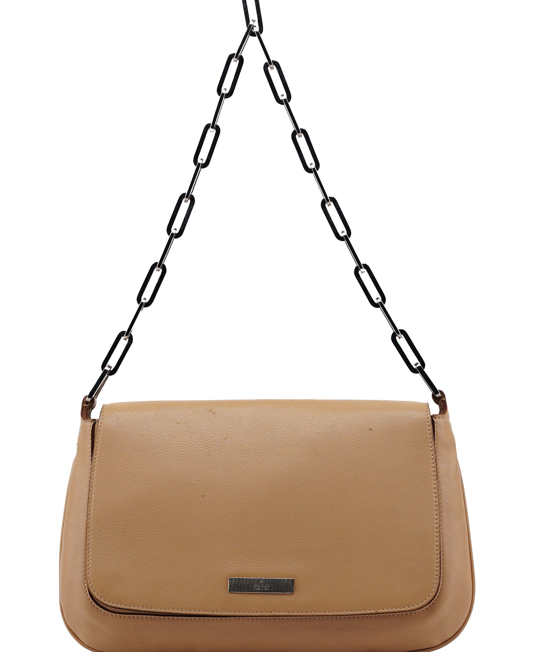 Gucci Beige Calfskin Chain Shoulder Bag