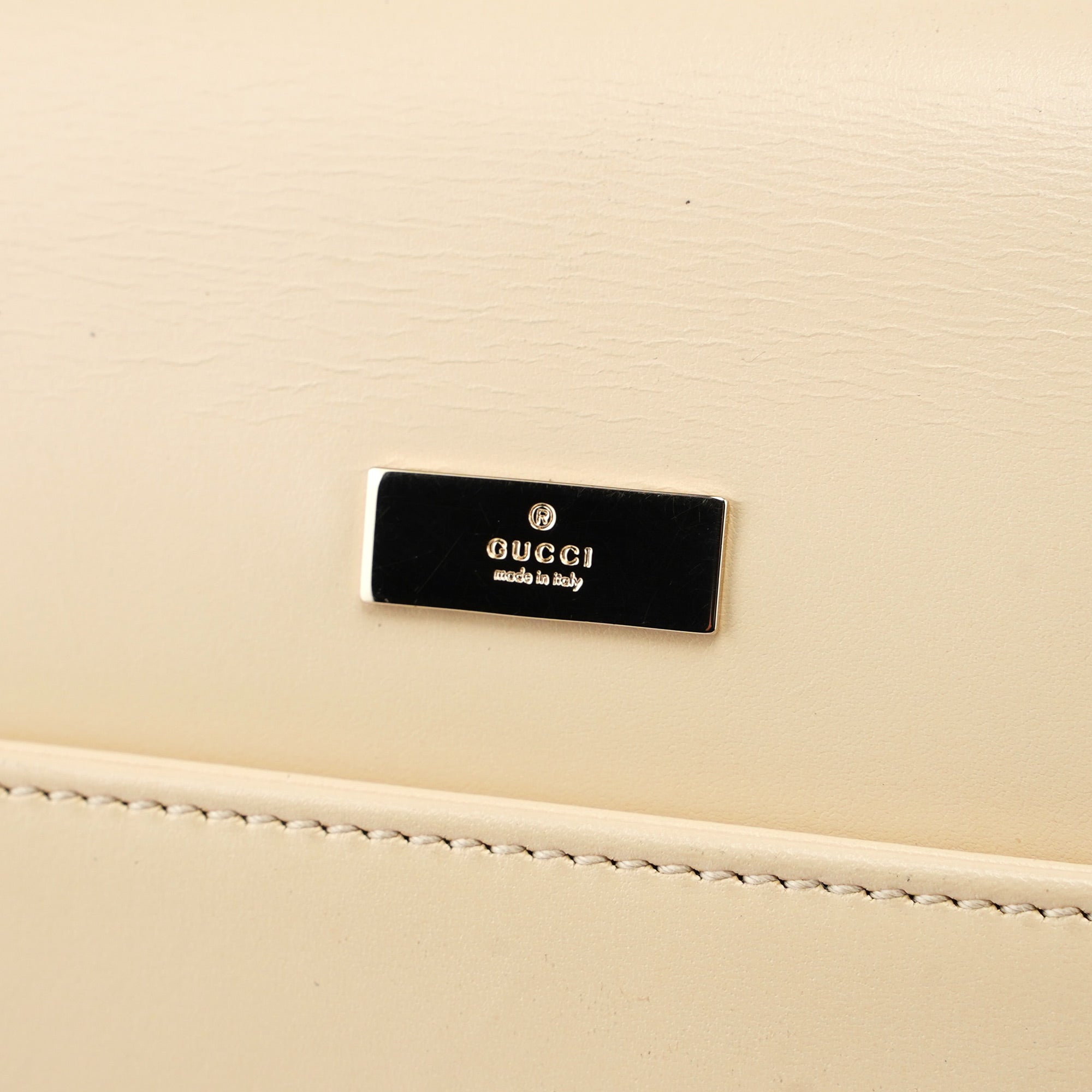 Gucci Beige Calfskin Ladylock Bag