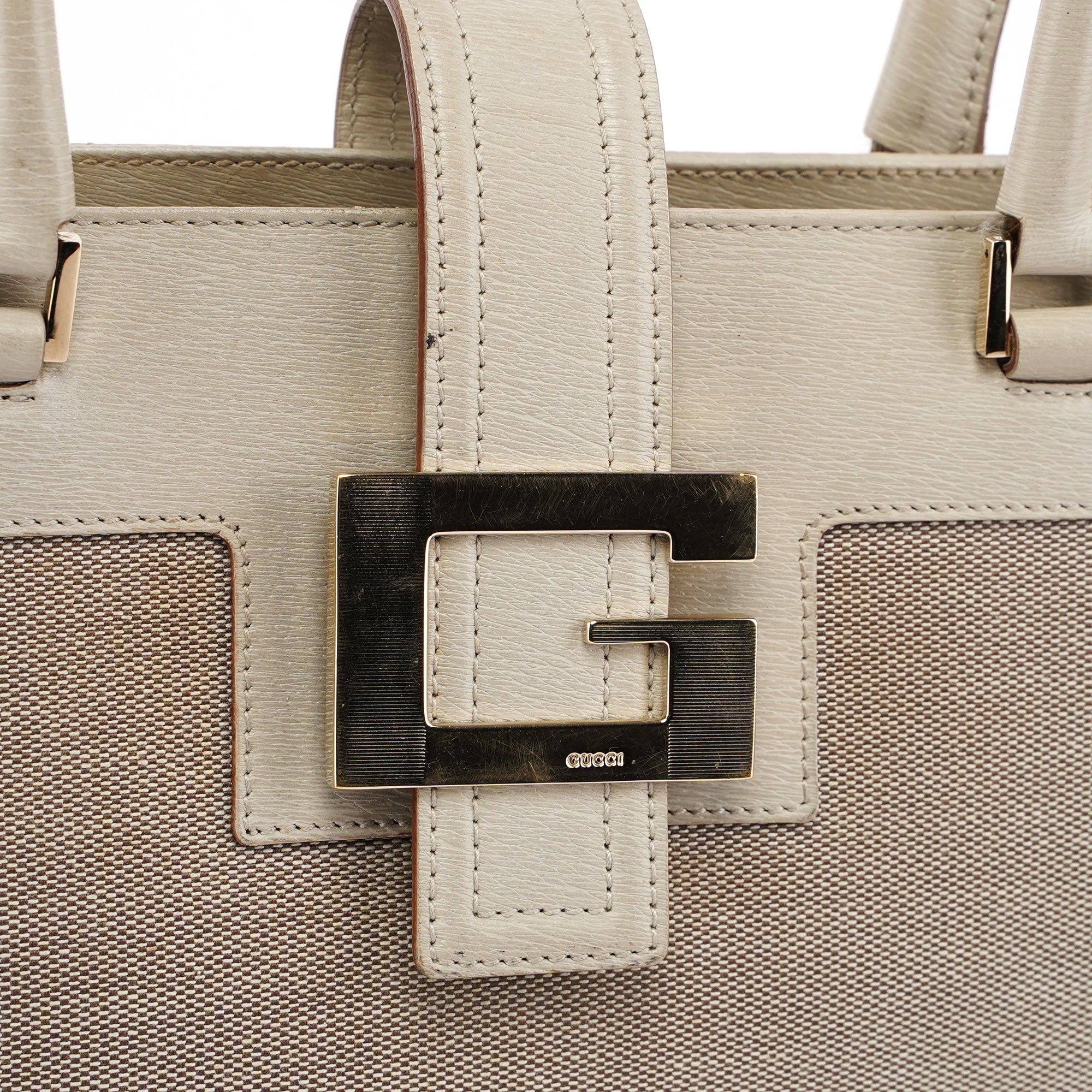 Gucci Beige Canvas G Tote