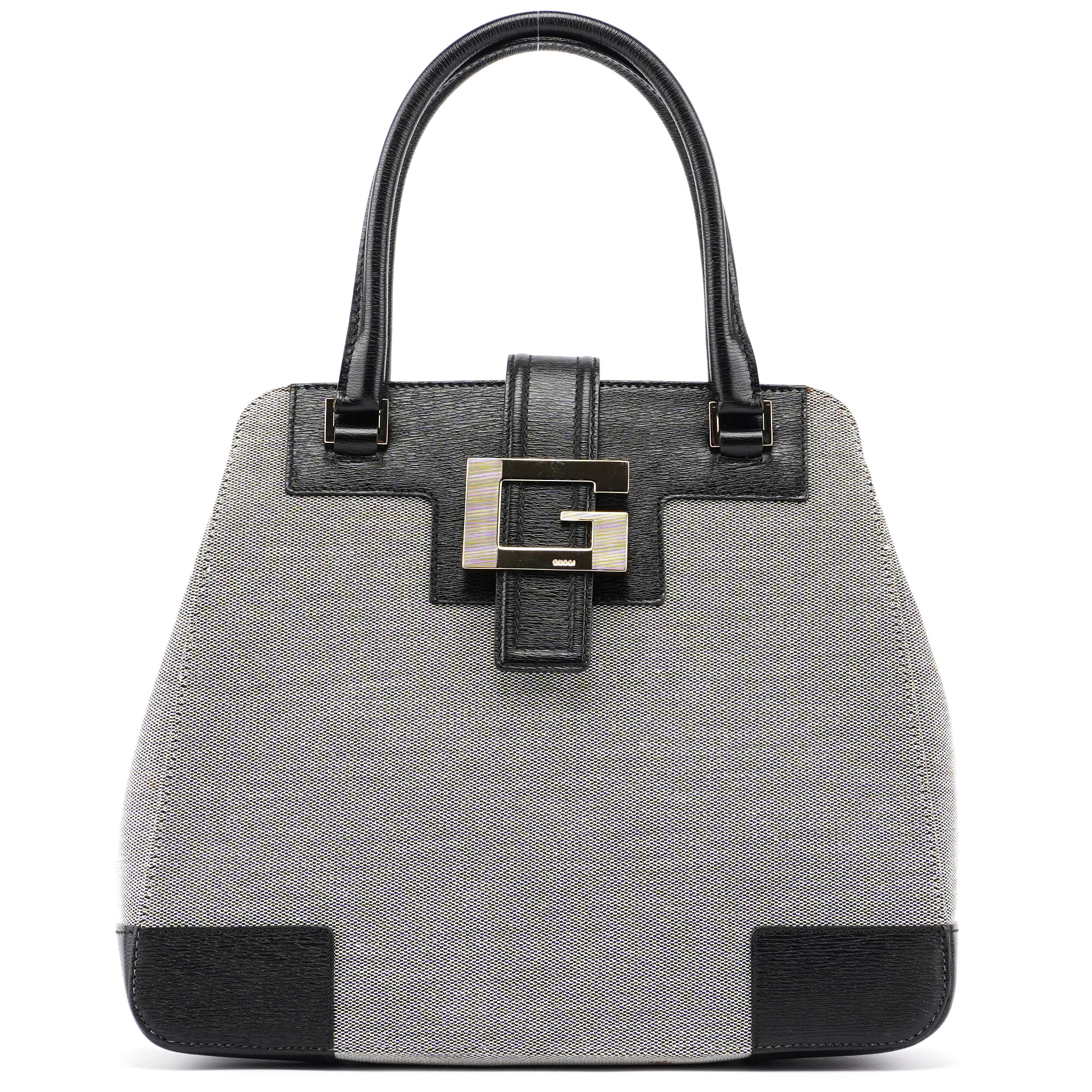 Gucci Beige Canvas Gold Square G Tote