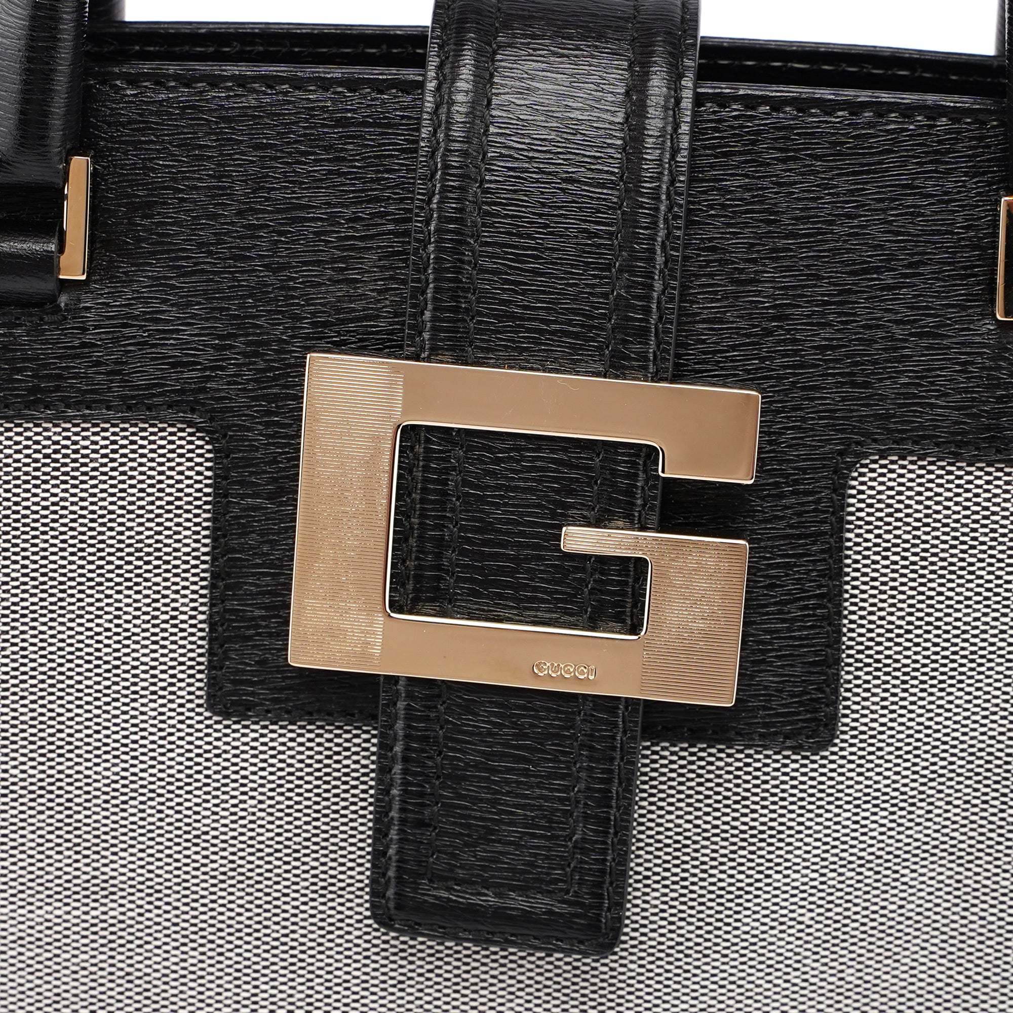 Gucci Beige Canvas Gold Square G Tote