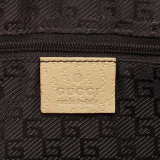 Gucci Beige Canvas Jackie Bamboo Shoulder Bag