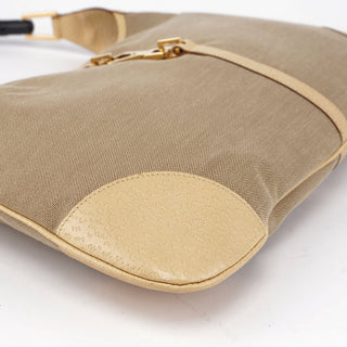 Gucci Beige Canvas Jackie Bamboo Shoulder Bag