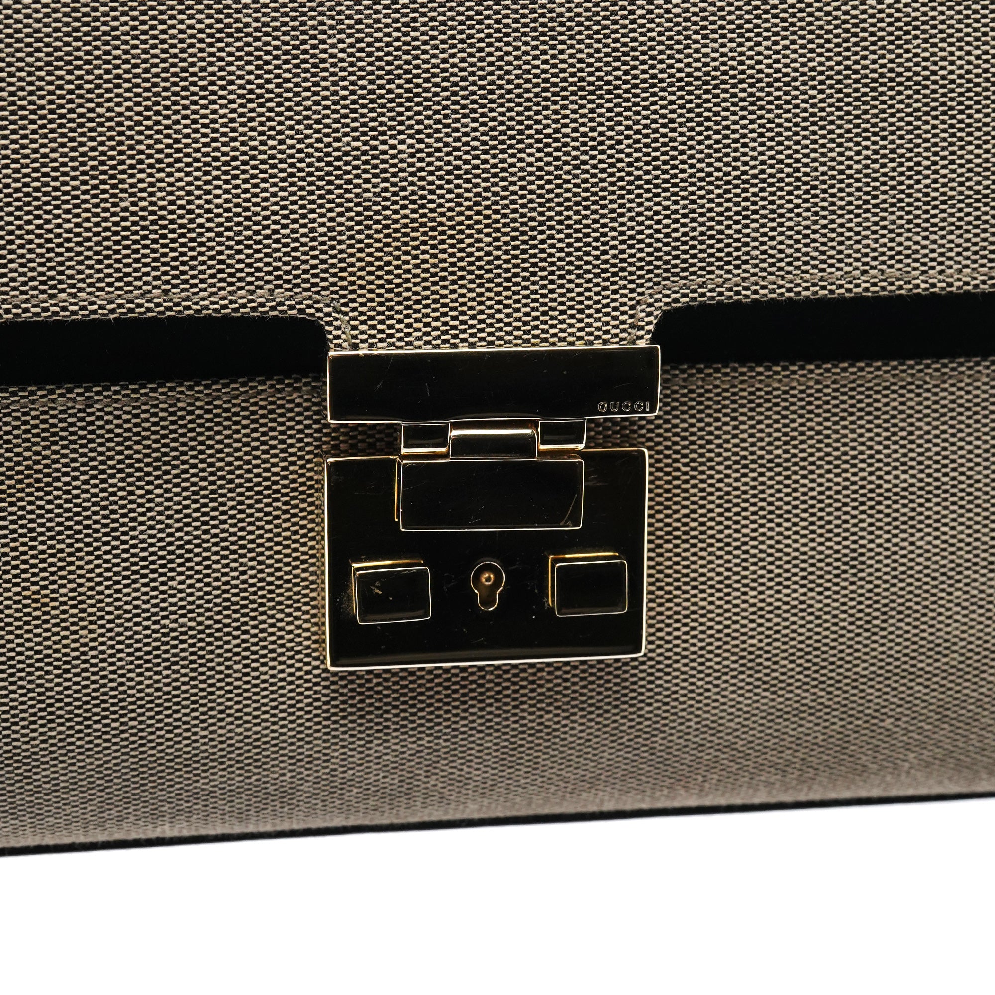 Gucci Sac porté épaule Lady Lock en toile beige