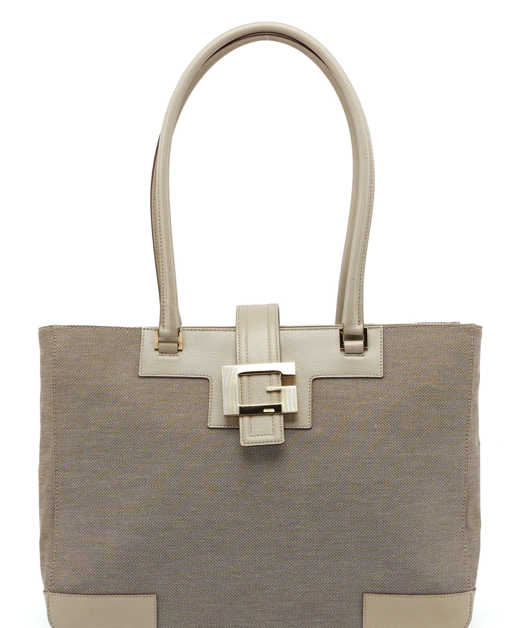 Gucci Beige Canvas Square G Tote Bag