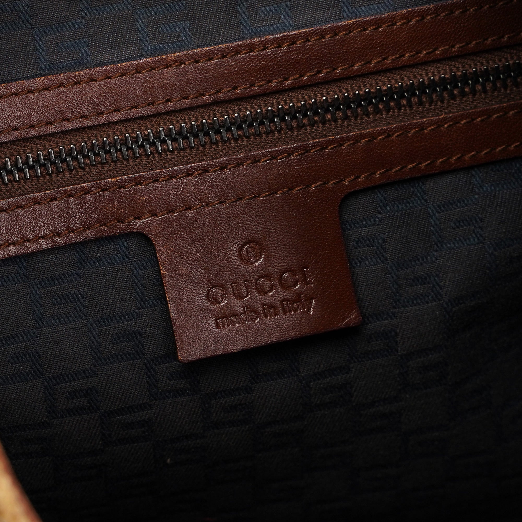Gucci Sac porté épaule en toile beige à anse en bois