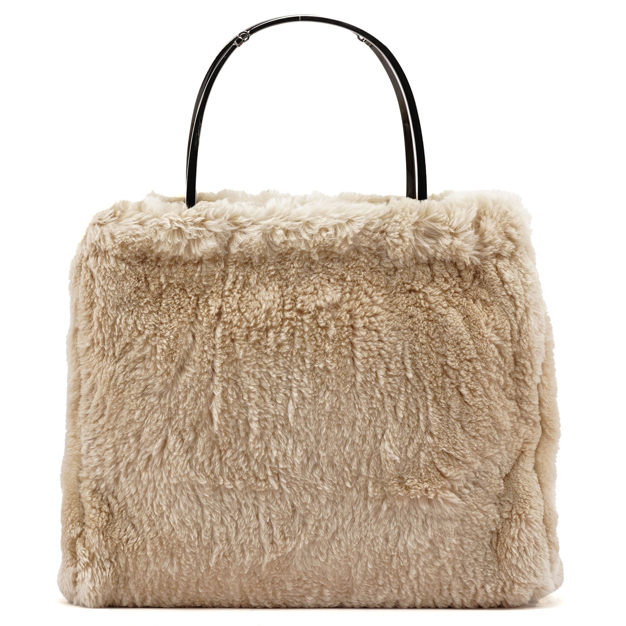 Gucci Beige Fur Horsebit Tote Bag
