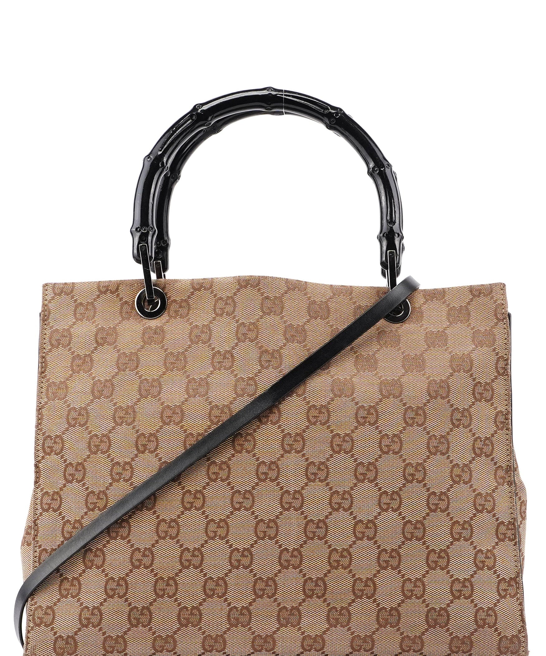Gucci Beige GG Bamboo 2-Way Tote