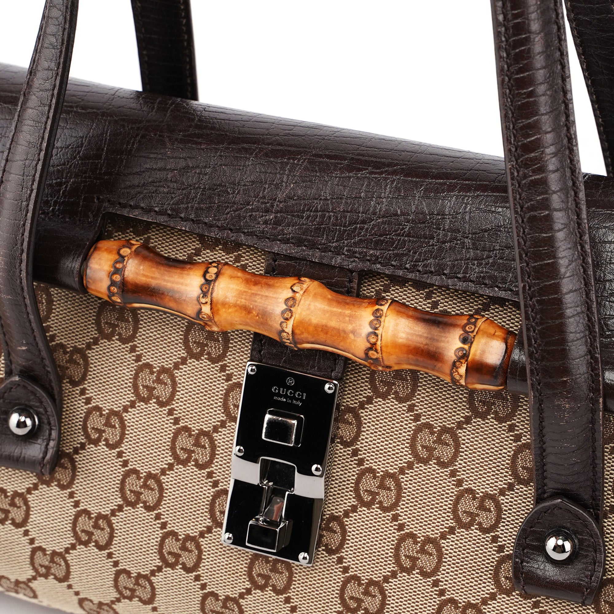 Gucci Beige GG Bamboo Handbag