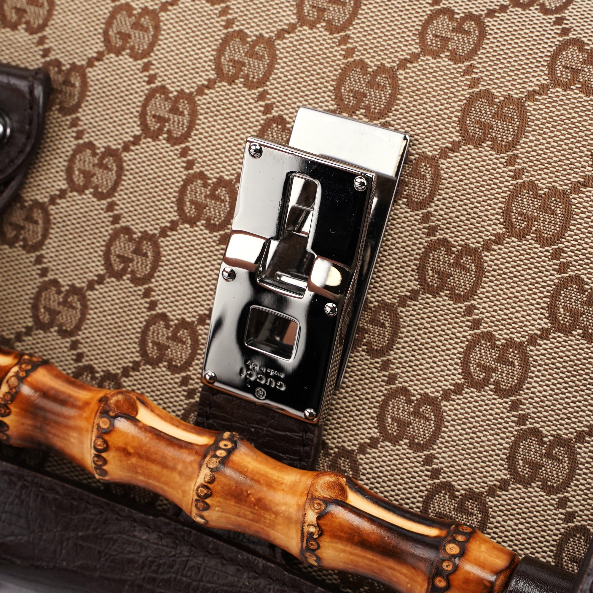 Gucci Beige GG Bamboo Handbag