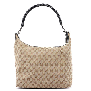 Gucci Beige GG Bamboo Shoulder Bag