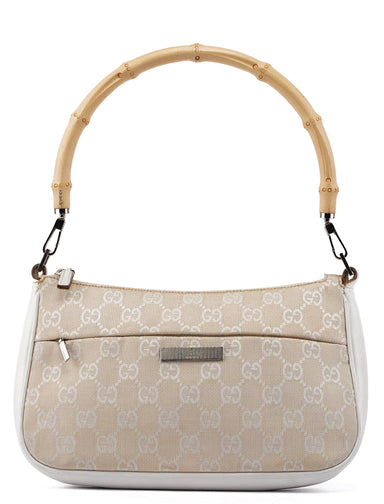 Gucci Beige GG Bamboo Shoulder Bag