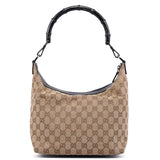 Gucci Sac porté épaule Bamboo en toile GG beige