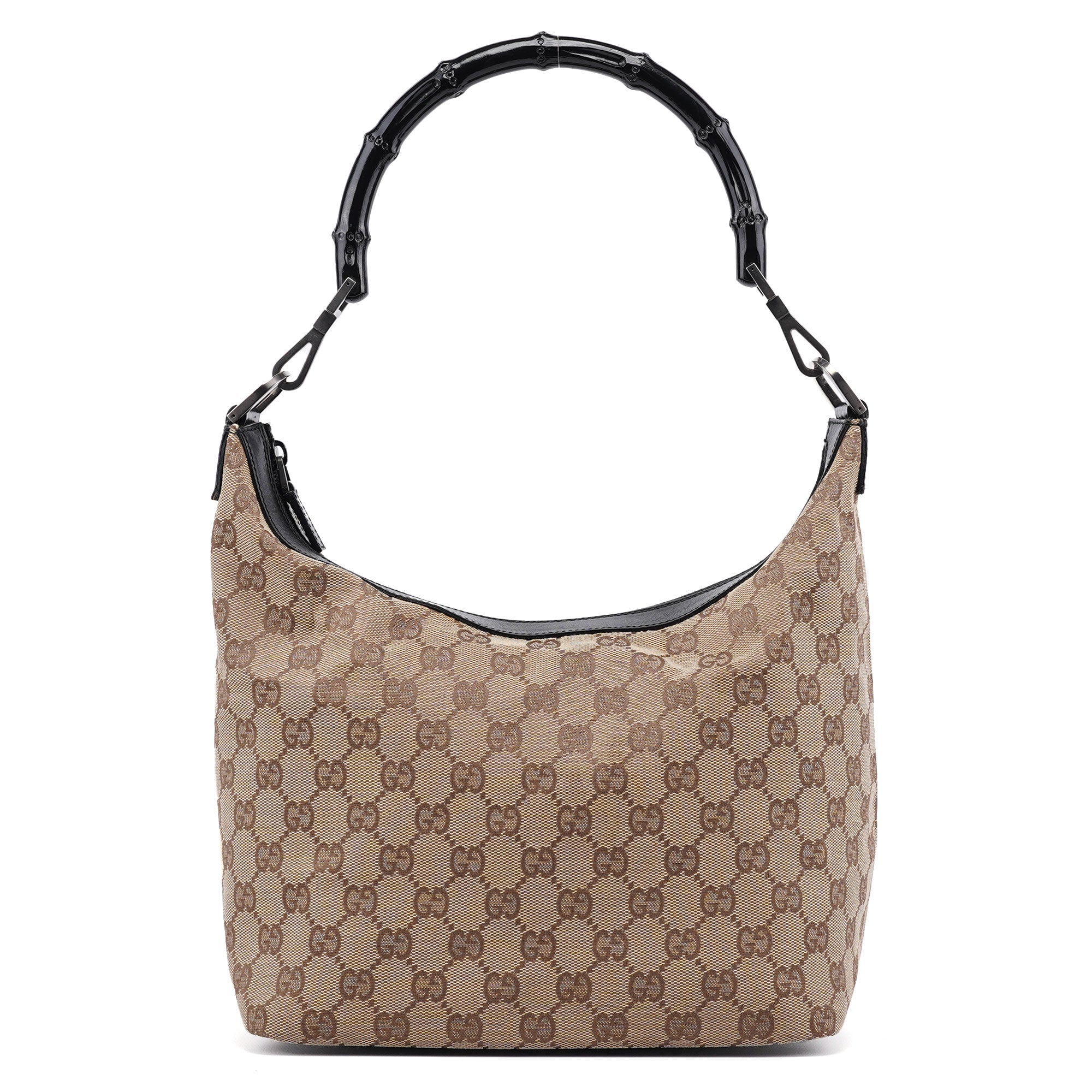 Gucci Sac porté épaule Bamboo en toile GG beige