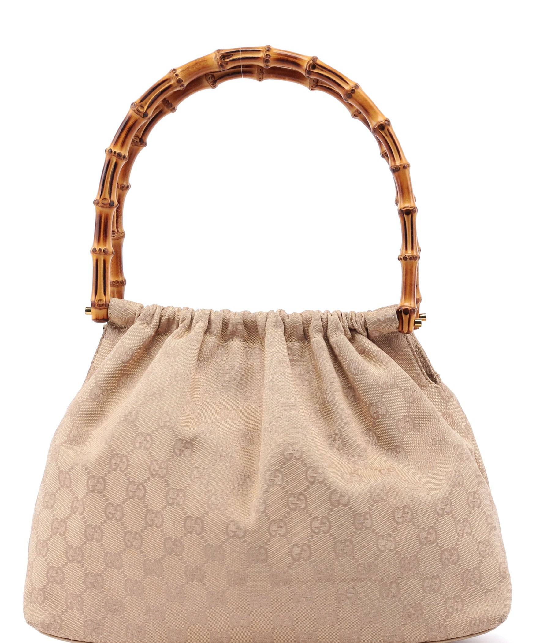 Gucci Beige GG Bamboo Top Handle Bag