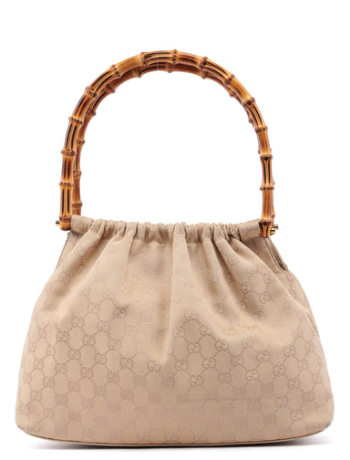 Gucci Beige GG Bamboo Top Handle Bag