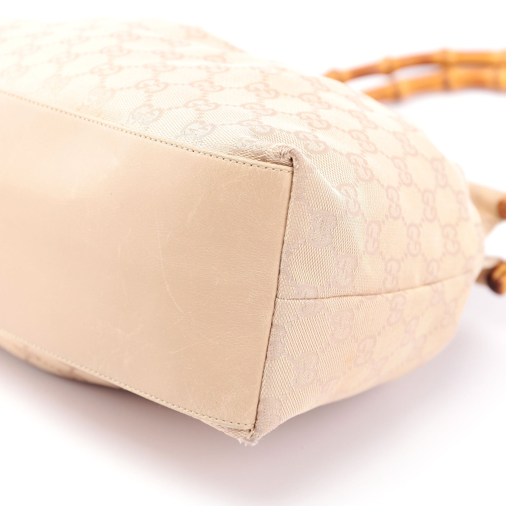 Gucci Beige GG Bamboo Top Handle Bag