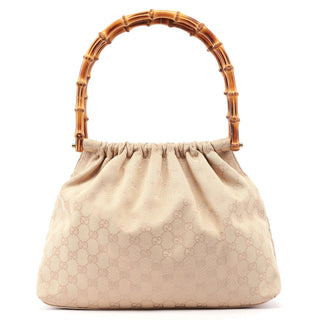 Gucci Beige GG Bamboo Top Handle Bag