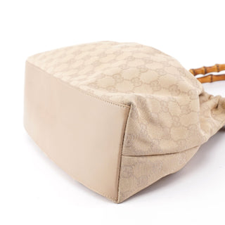 Gucci Beige GG Bamboo Top Handle Bag