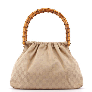 Gucci Beige GG Bamboo Top Handle Bag