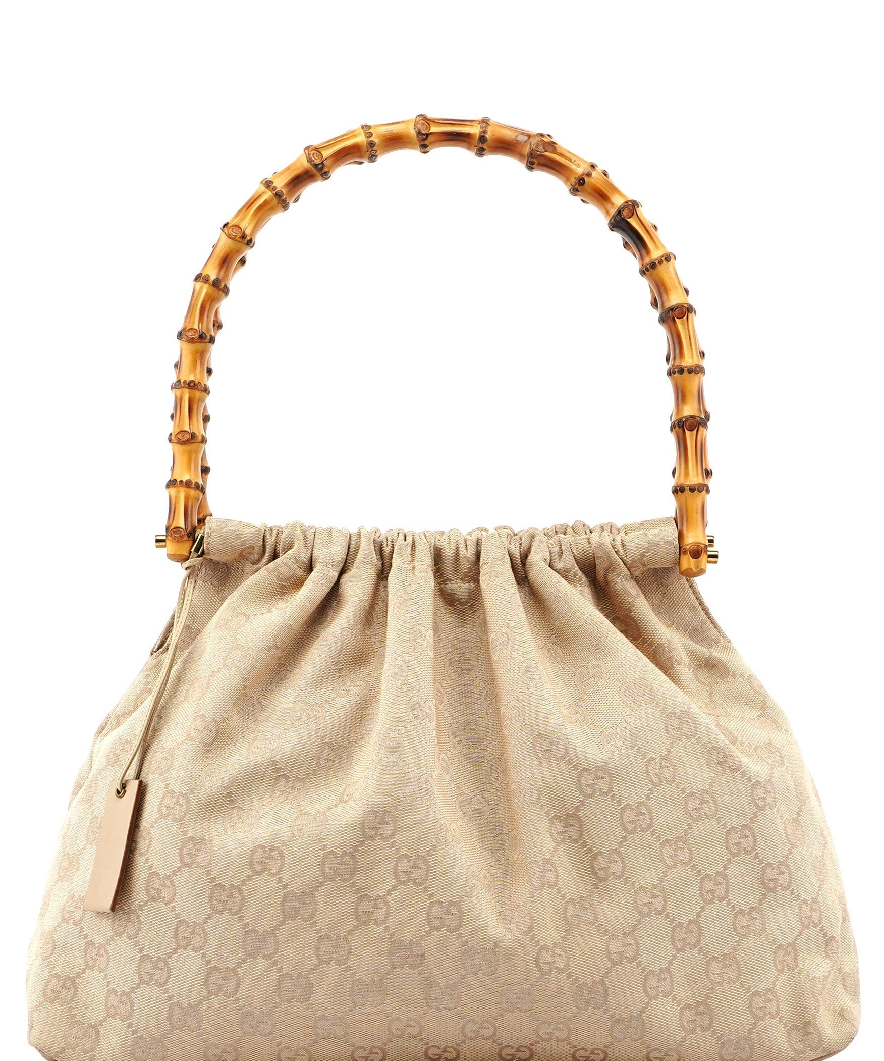 Gucci Beige GG Bamboo Top Handle Bag