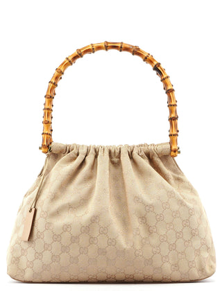 Gucci Beige GG Bamboo Top Handle Bag