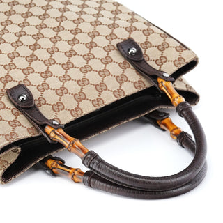 Gucci Beige GG Bamboo Tote Bag
