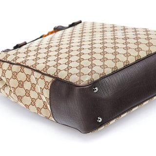 Gucci Beige GG Bamboo Tote Bag