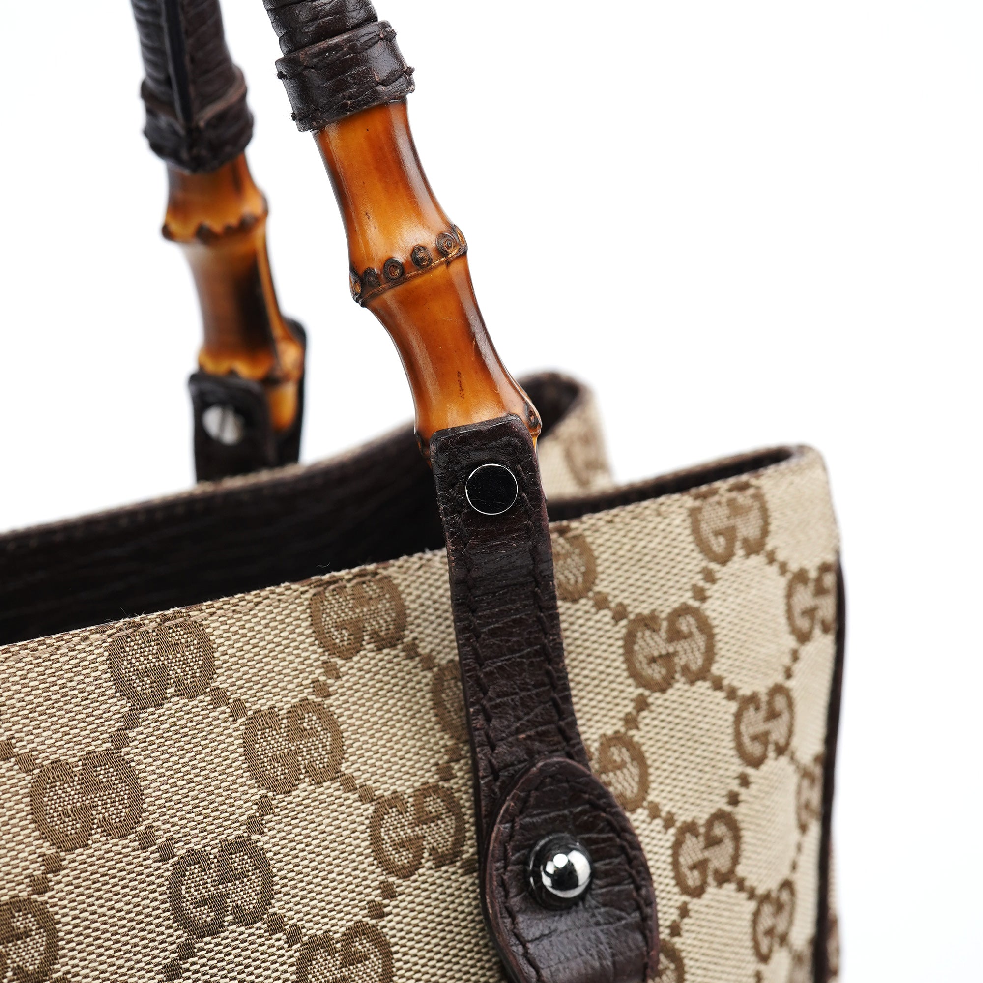 Gucci Beige GG Bamboo Tote Bag