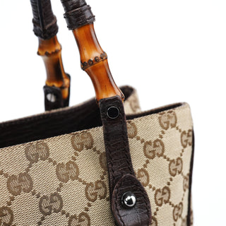 Gucci Beige GG Bamboo Tote Bag